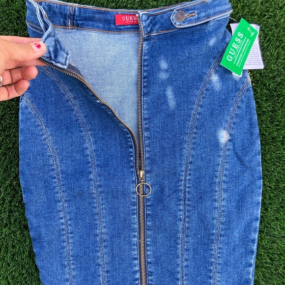 NWT Guess XS jean pencil skirt - Picture 2 of 7